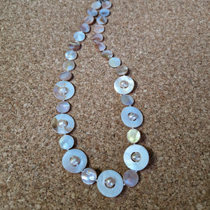 Mother of pearl and baroque freshwater pearl necklace; length 22"