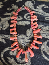 Pink coral necklace 17"