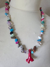 Semi precious tumbles with coral 20"-22"