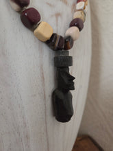 Hand carved pendant with mookaite chunks necklace 17"-22"