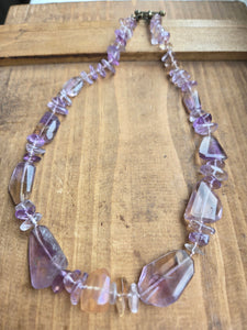 Ametrine and amethyst necklace- 16"