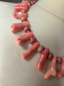 Pink coral necklace 17"