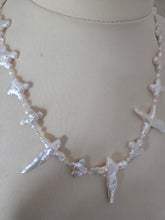 Freshwater pearl crosses necklace- 19"