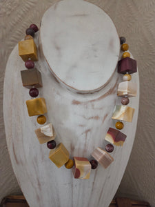 Mookaite chunks and rounds necklace 18"