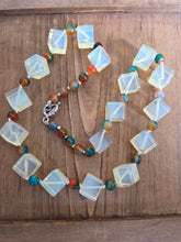 Opalite and quartzite necklace 24"