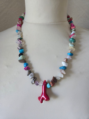 Semi precious tumbles with coral 20