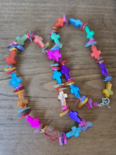 Multicolour mother of pearl crosses 21"