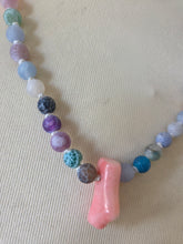 Lace agate with coral 18"