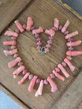 Pink coral necklace 17"