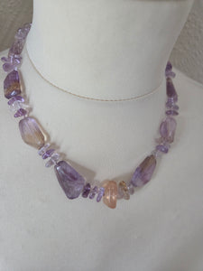 Ametrine and amethyst necklace- 16"