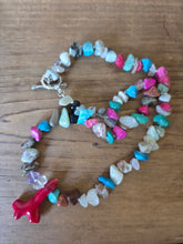 Semi precious tumbles with coral 20"-22"