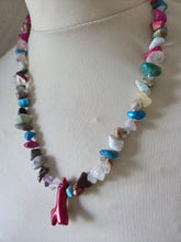 Semi precious tumbles with coral 20"-22"