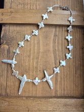 Freshwater pearl crosses necklace- 19"