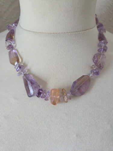 Ametrine and amethyst necklace- 16