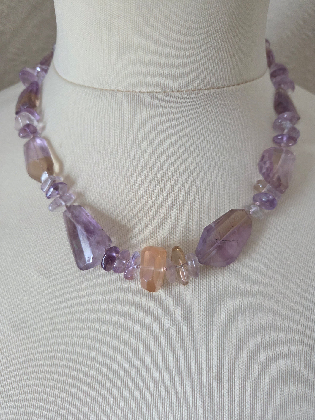Ametrine and amethyst necklace- 16