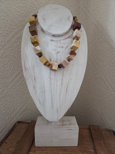 Mookaite chunks and rounds necklace 18"