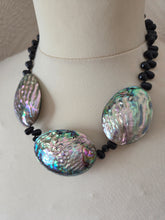 Abalone and onyx pears necklace- 16"