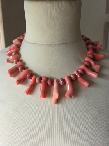 Pink coral necklace 17
