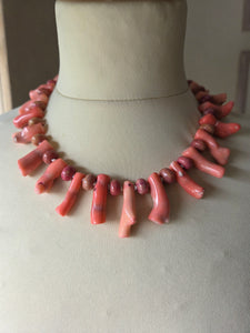 Pink coral necklace 17"