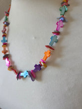 Multicolour mother of pearl crosses 21"