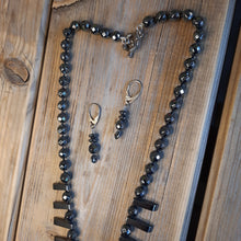 Hematite necklace and earrings.