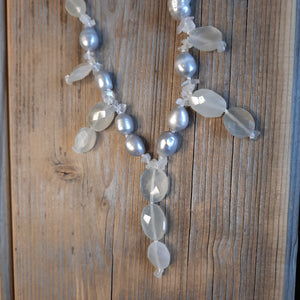 Moonstone and freshwater Pearl necklace.
