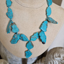 Slab turquoise abstact necklace