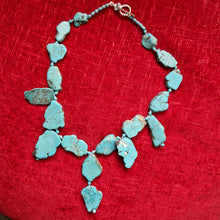 Slab turquoise abstact necklace