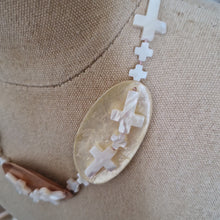 Mother of pearl cross feature necklace